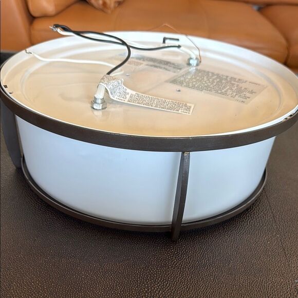 Other - Modern White and Brown Ceiling Light Fixture Flush Mounted